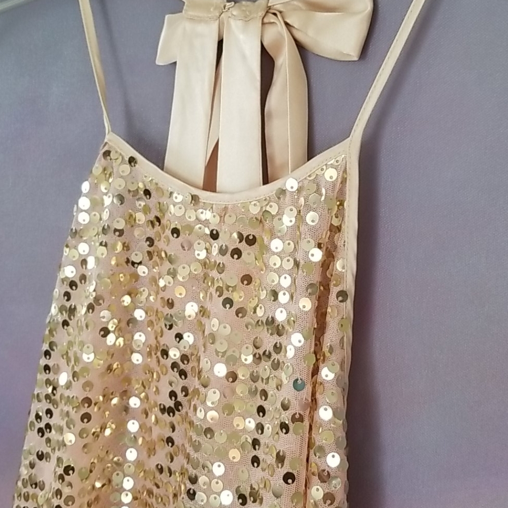 Victoria's Secret Gold Sequin Top - M